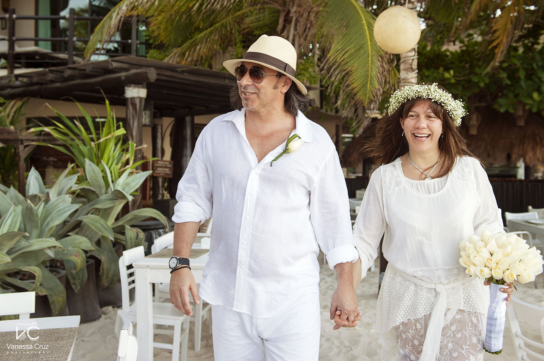Bride and Groom Destination Wedding Portraits Playa del Carmen Mexico