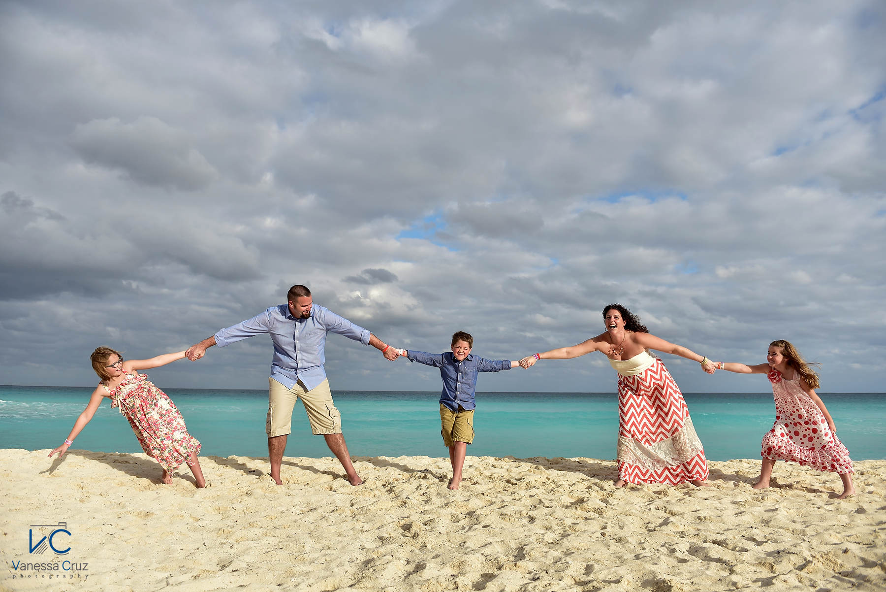 Beach Family Portrait Cancun Mexico
