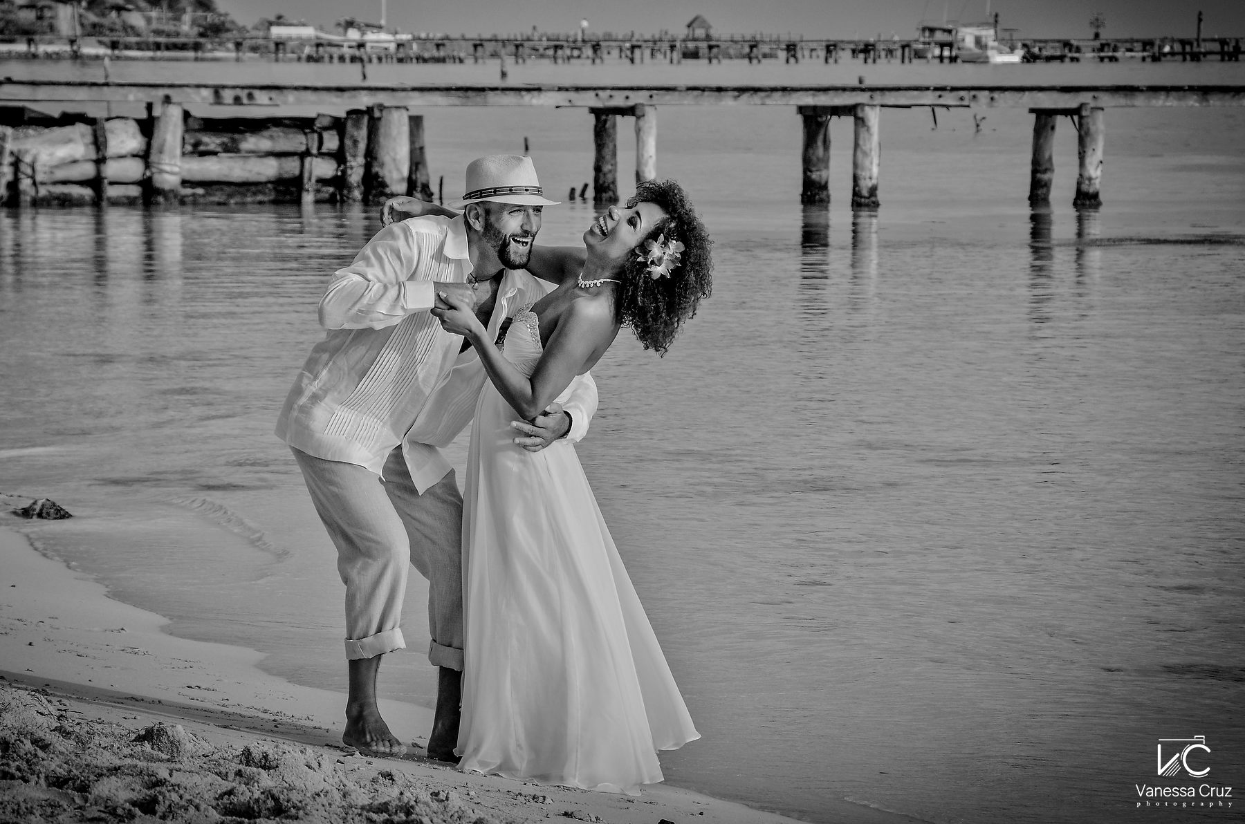 Black and White wedding photography Isla Mujeres Mexico