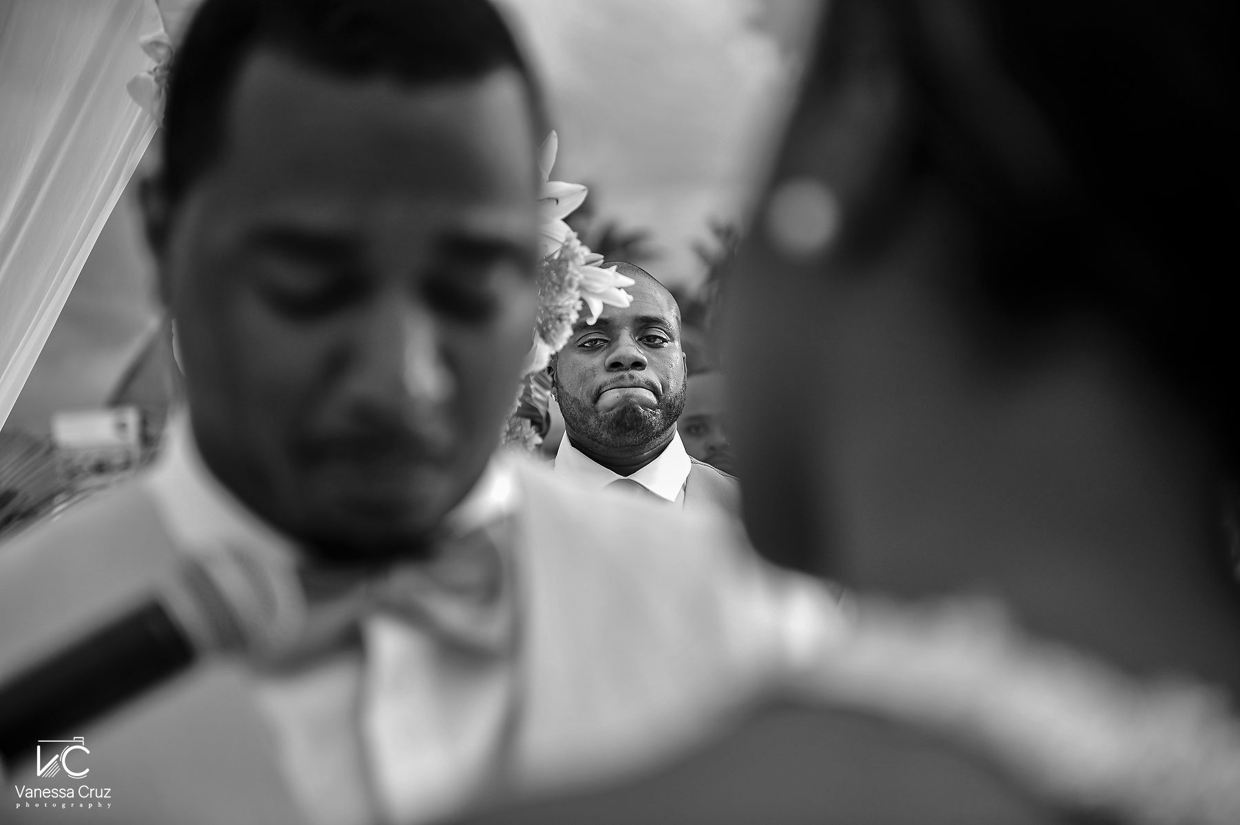 Black and white documentary wedding photography