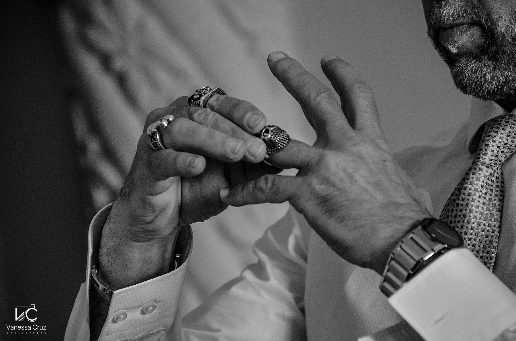 black and white creative getting ready portrait  Royal Playa del Carmen Mexico