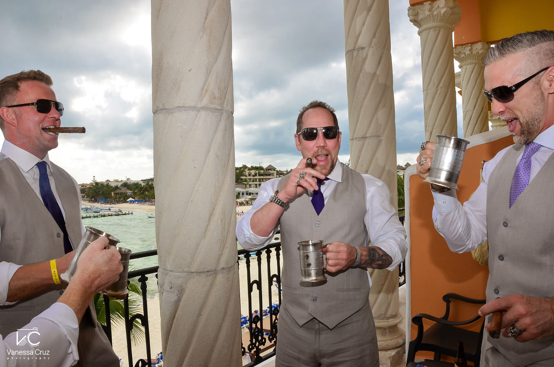 Groom and groomsman  Royal Playa del Carmen Mexico