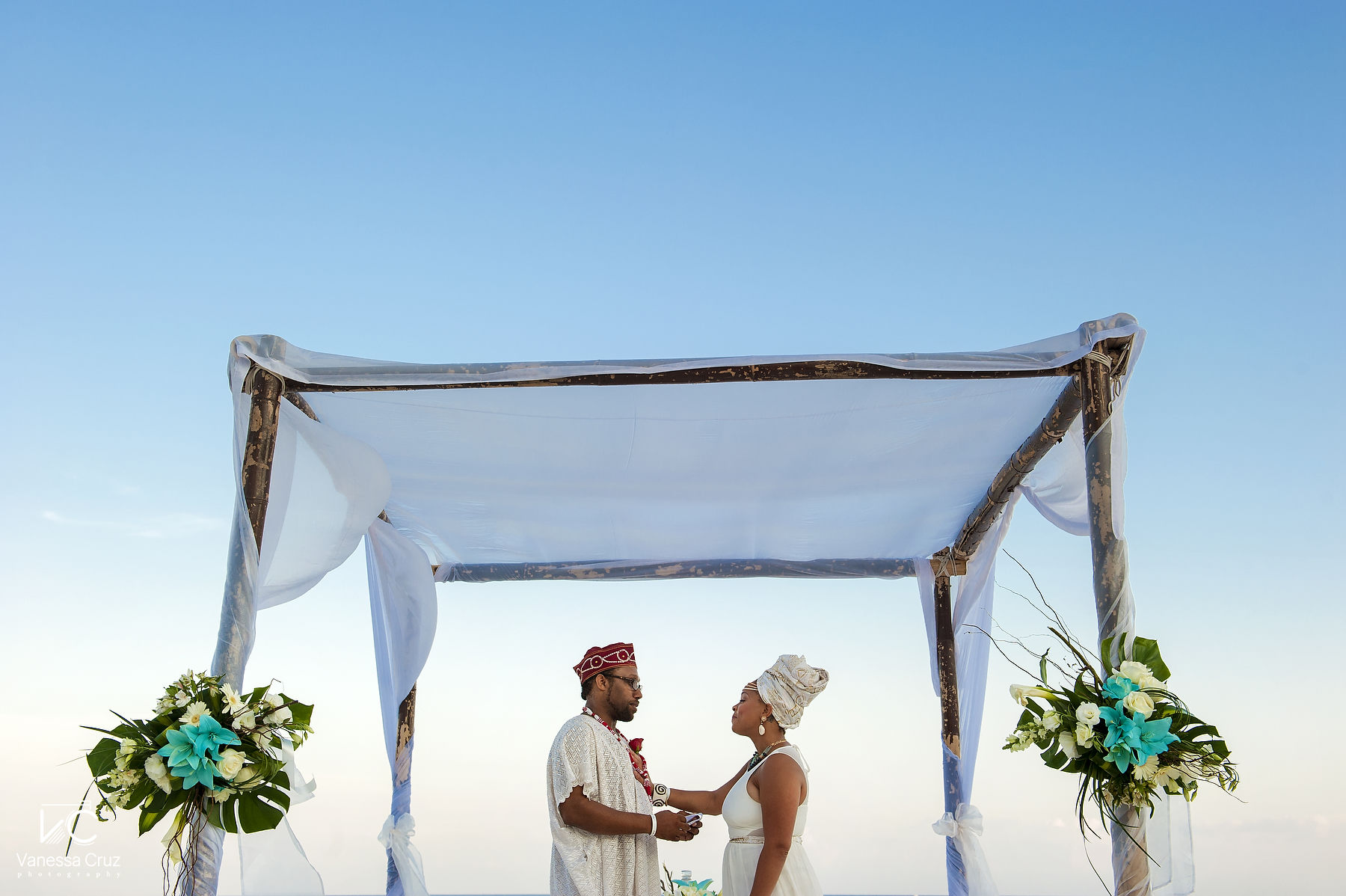Blue sky Wedding Cancun Mexico