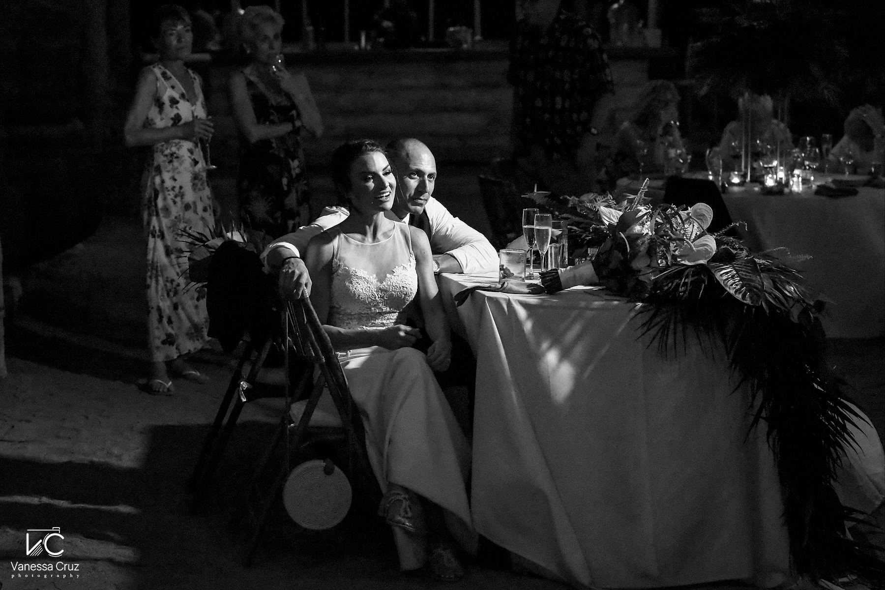 black and white reception photography Blue Venado Riviera Maya