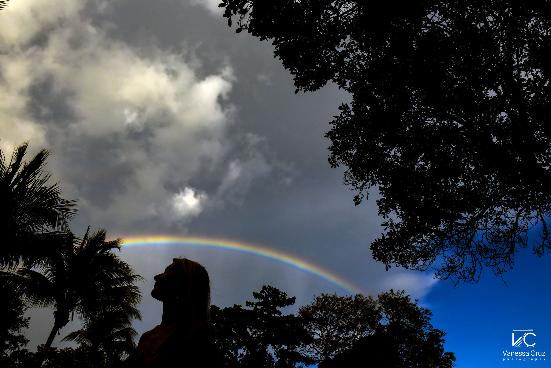 silhouette photography with rainbow Playa del Carmen Mexico