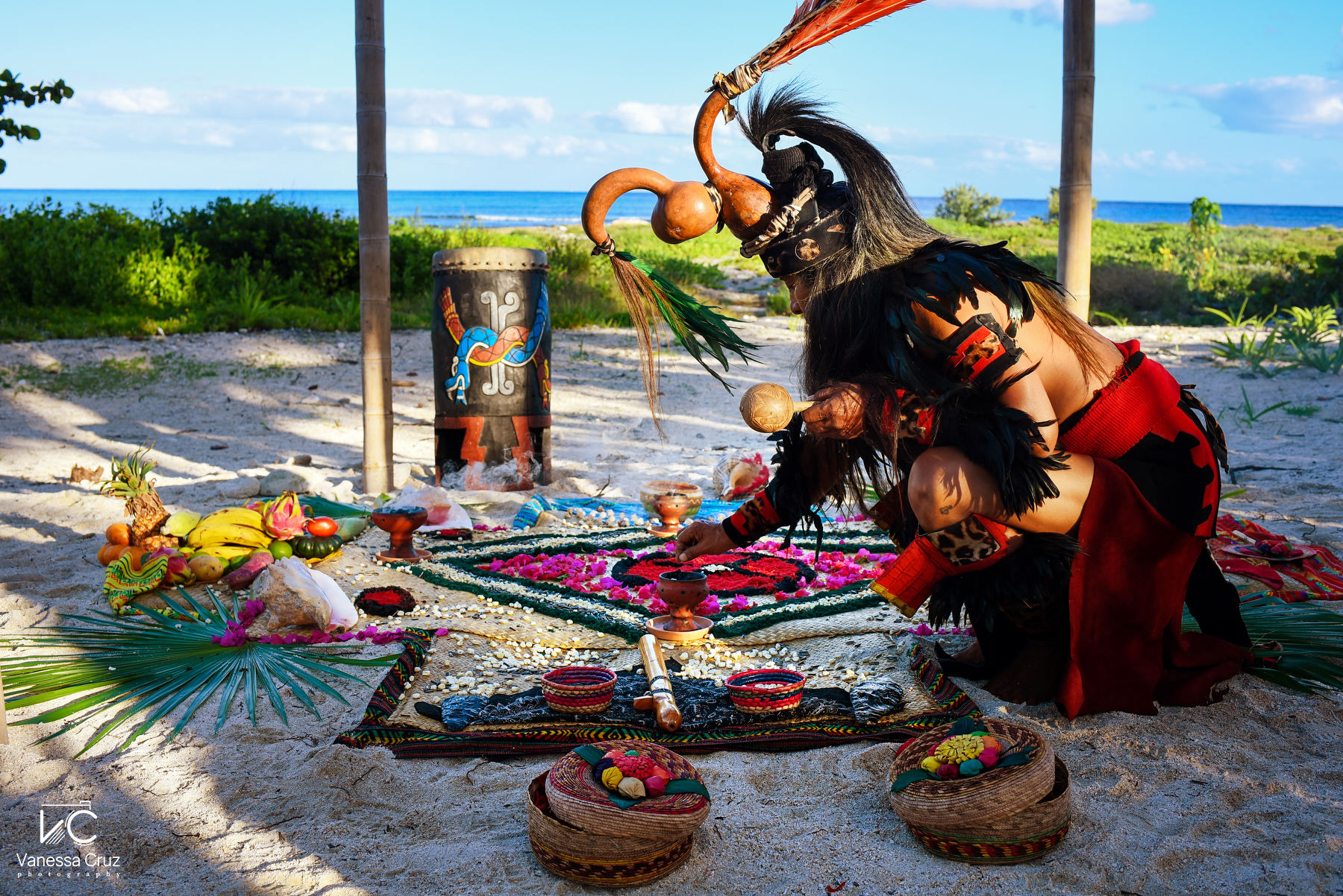 Mayan ceremony ancestral México weddings blue Venado Playa del Carmen Mexico