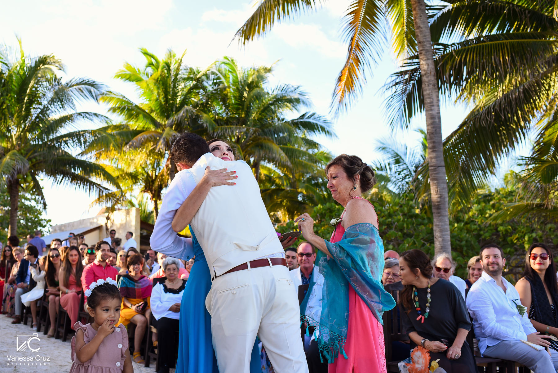 Emotional ceremony moments wedding Photography Riviera Maya Mexico