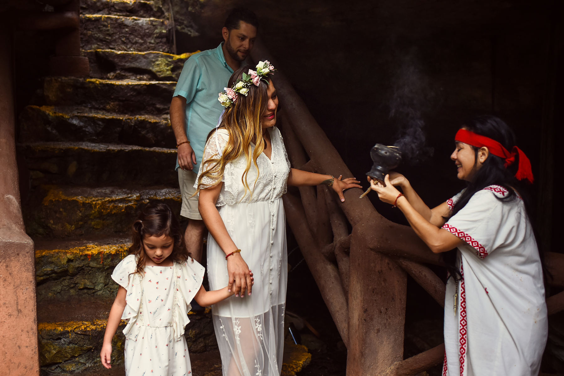 Wedding ceremony chaman welcome Cenote Tulum Mexico