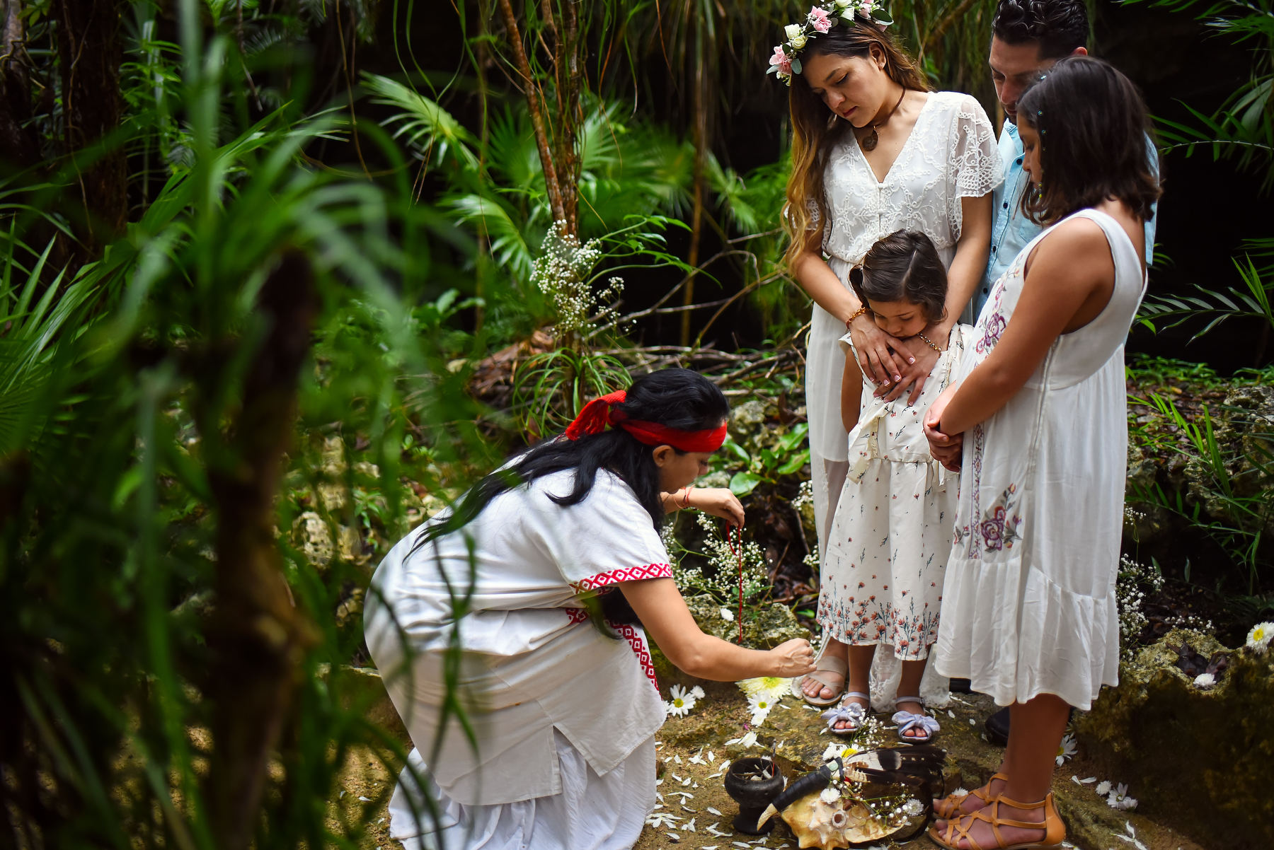 Mayan ceremony photography session Cenote Tulum Mexico