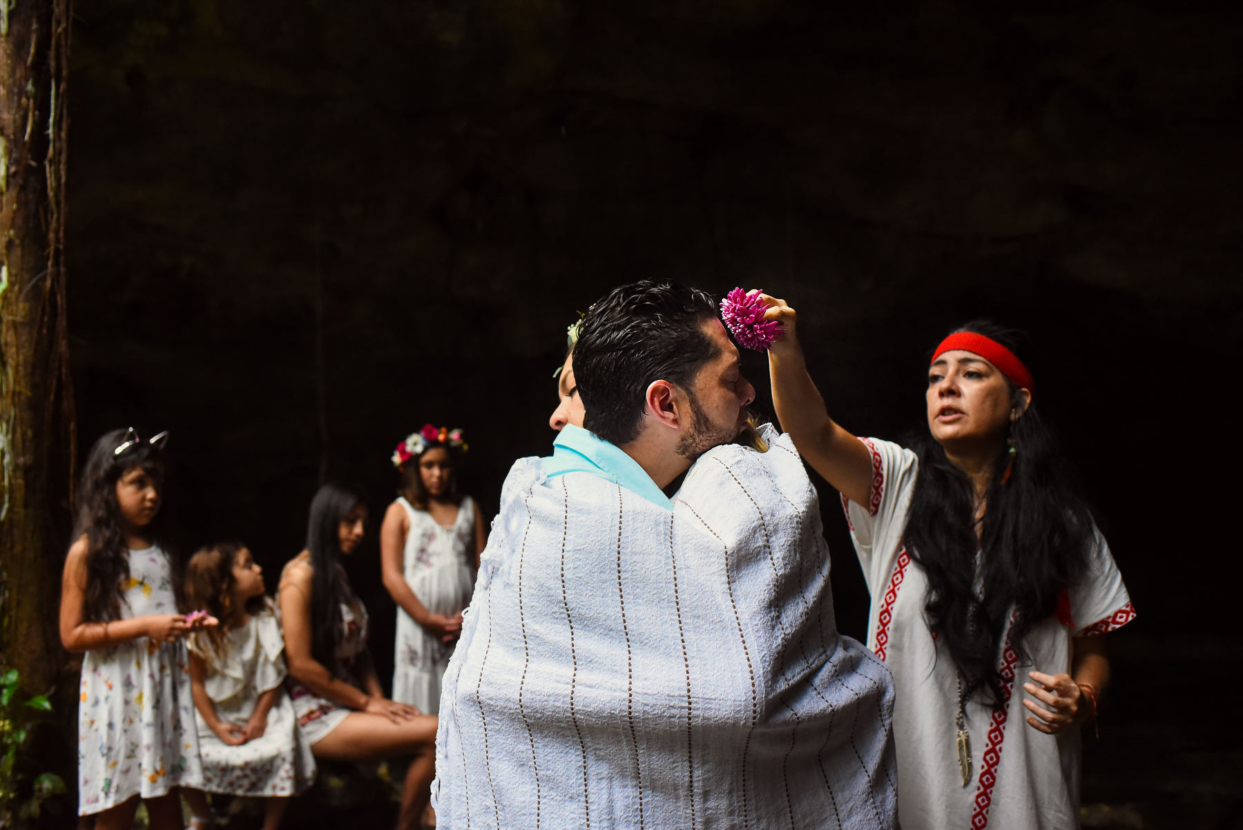 Cenote wedding Mayan ceremony Riviera Maya Mexico 