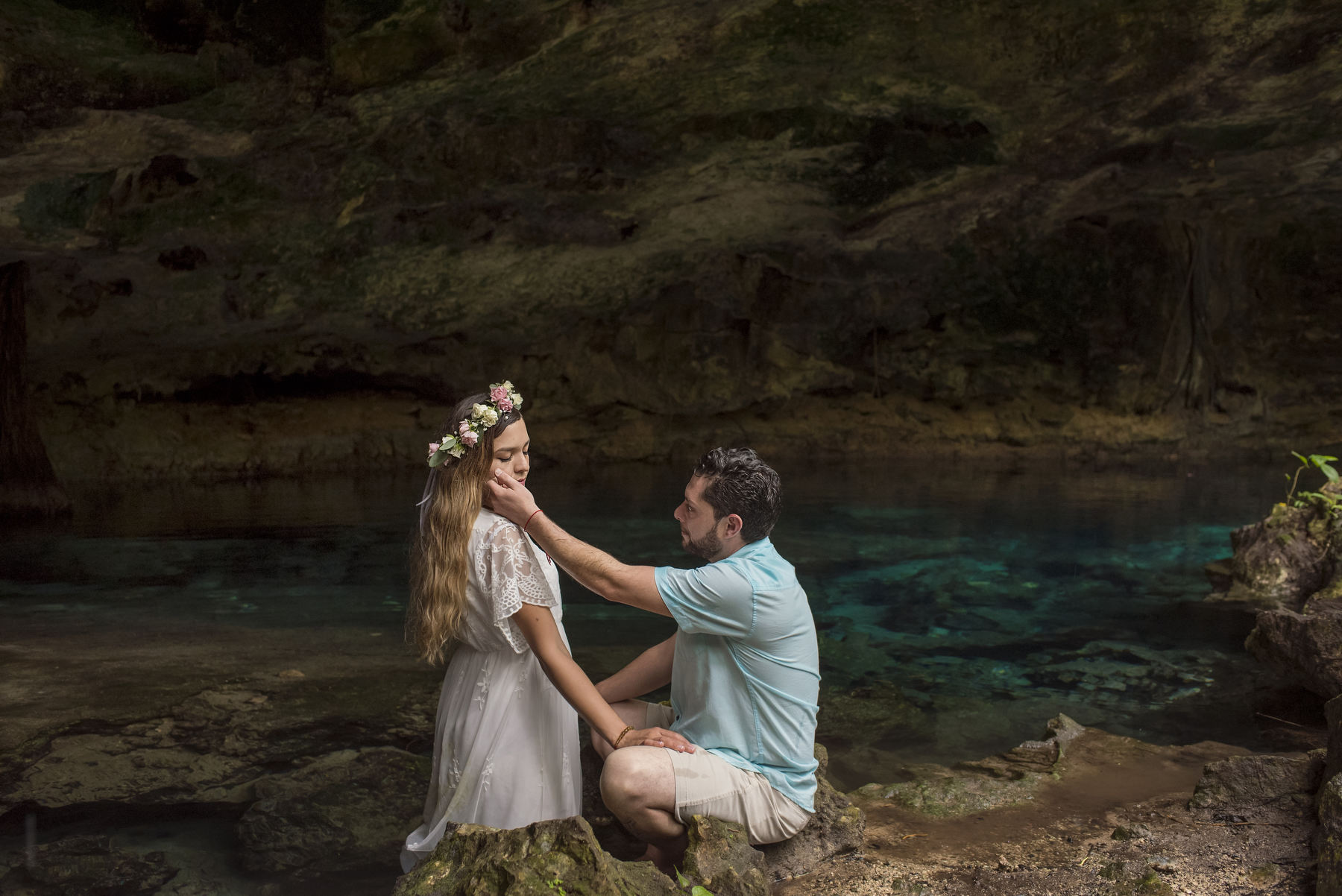 Cenote wedding portraits Riviera Maya Mexico 