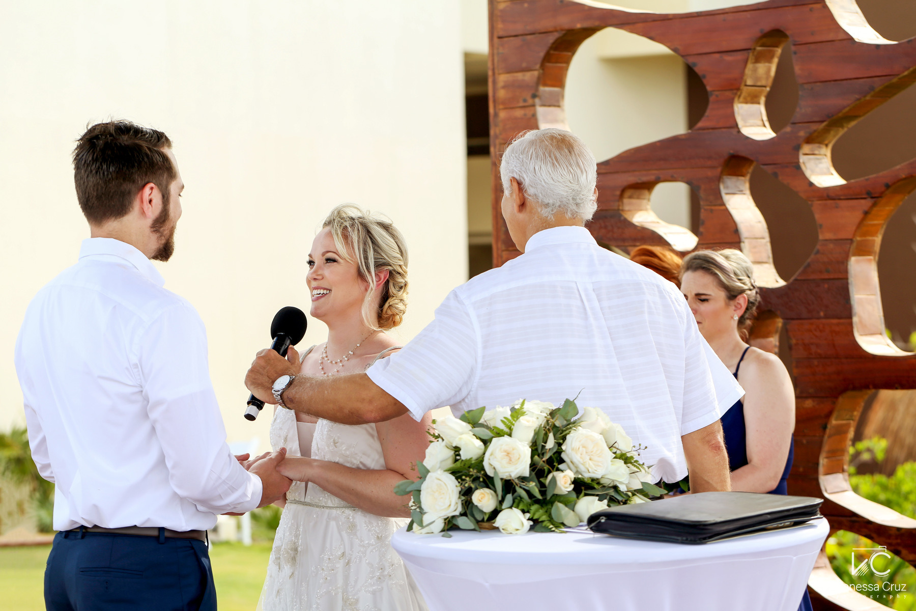 bride vows wedding ceremony Lighthouse Hyatt Ziva Cancun Mexico