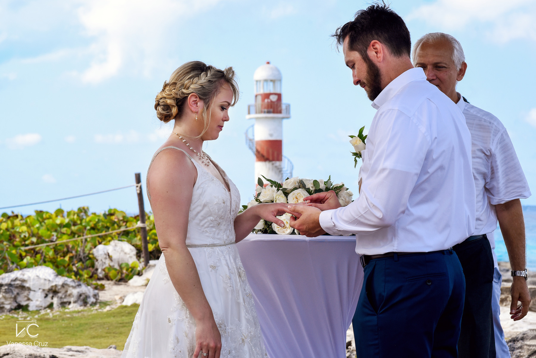 ring exchange Lighthouse Wedding Hyatt Ziva Cancun Mexico