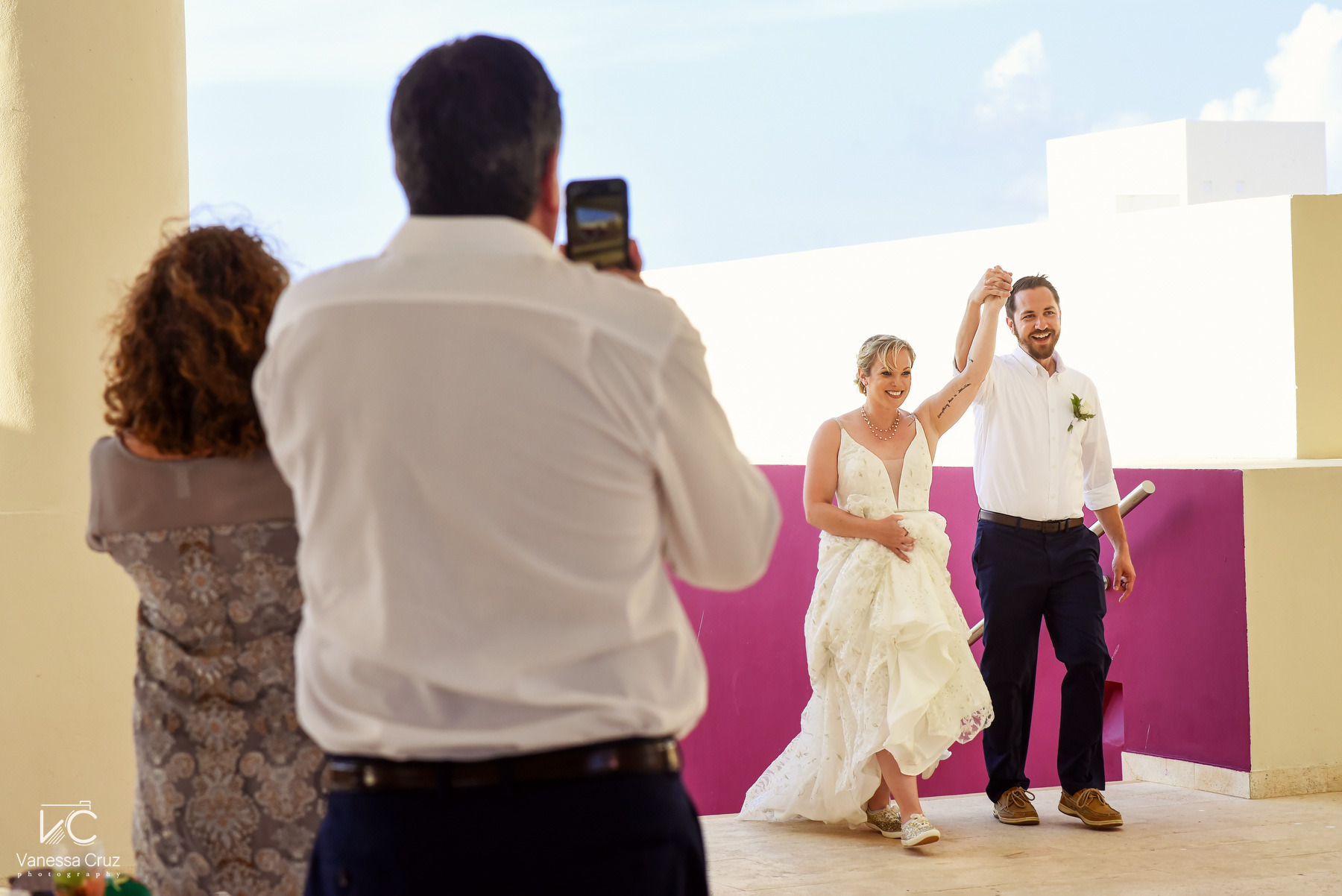 Bride and groom entrance Hyatt Ziva Cancun Mexico