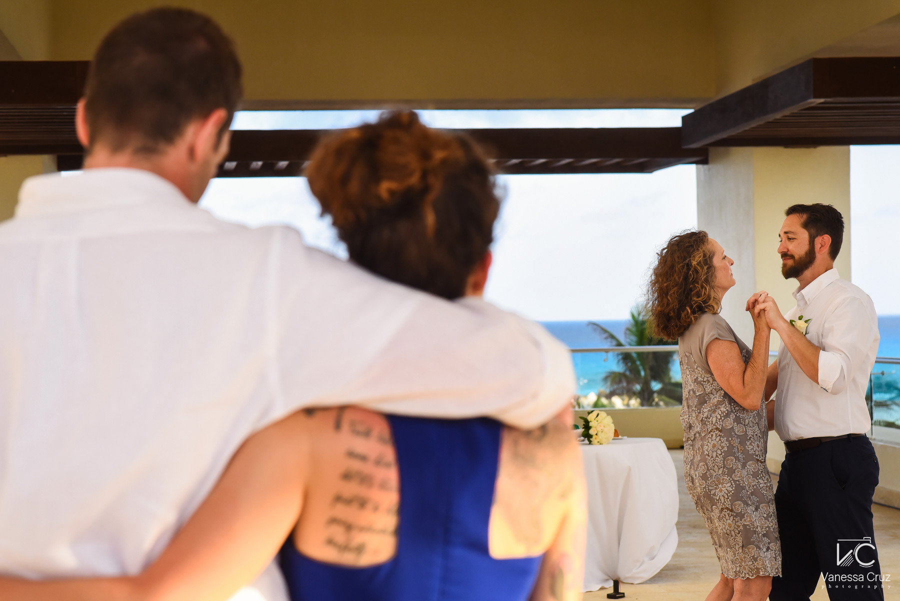 mom and groom first dance Hyatt Ziva Cancun Mexico