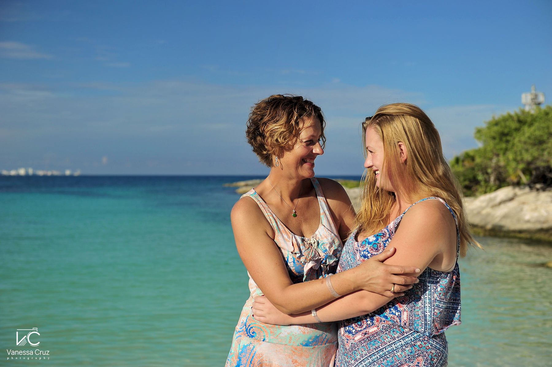 Mom and daughter beach portraits Club Med Cancun Mexico