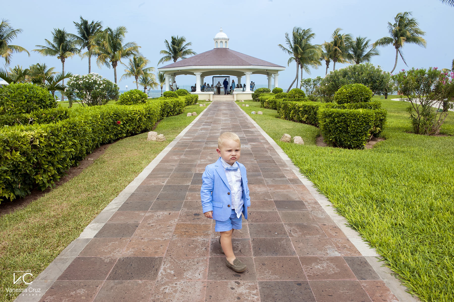 Kid at Gazebo Wedding Moon Palace Cancun Mexico