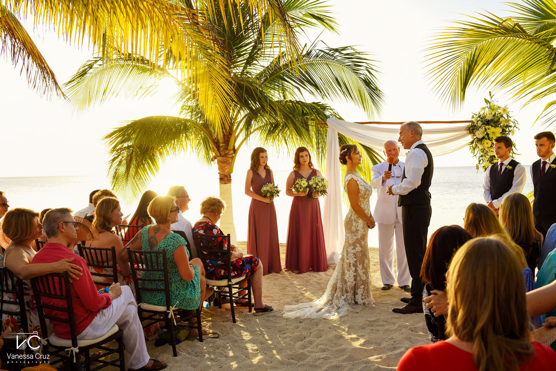 Sunset wedding ceremony Cozumel Wedding Villa Yak Alil Mexico